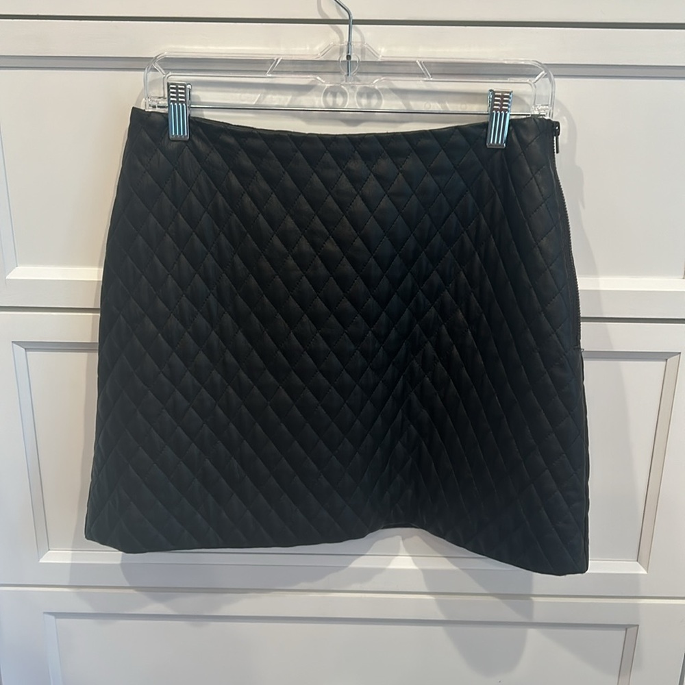 NWOT Vegan Quilted Leather Skirt - Picture 3 of 8